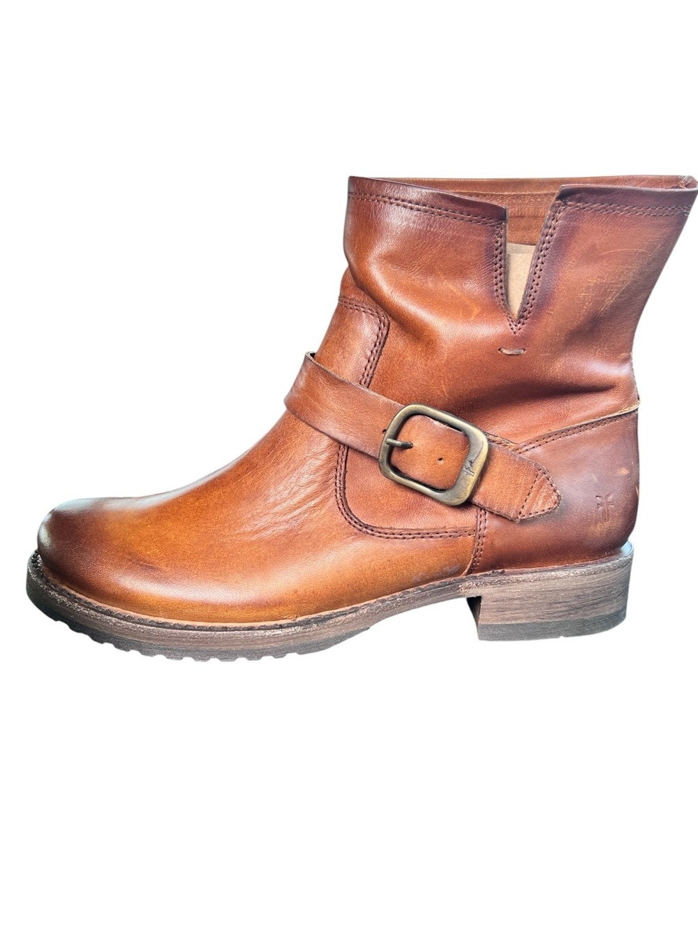 Frye Veronica Booties Brown Leather Ankle Boots Size 8 NWOT Few Scuffs